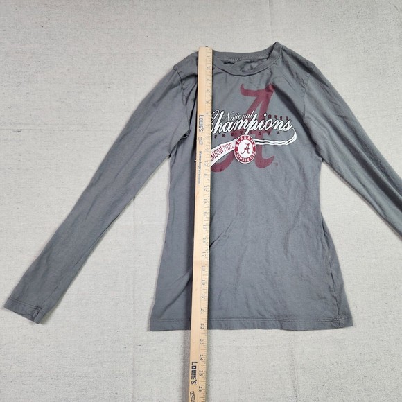 Alabama Crimson Tide Shirt Womens Small Gray Long Sleeve Pullover Spell Out 2015 - Picture 5 of 14